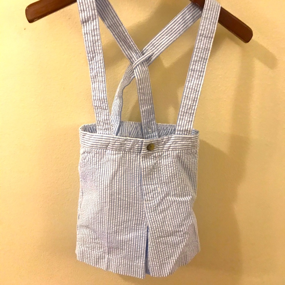 NWT Janie & Jack Seersucker suspender Shorts